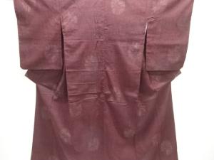 変わり花模様織り出し本真綿結城紬80亀甲着物